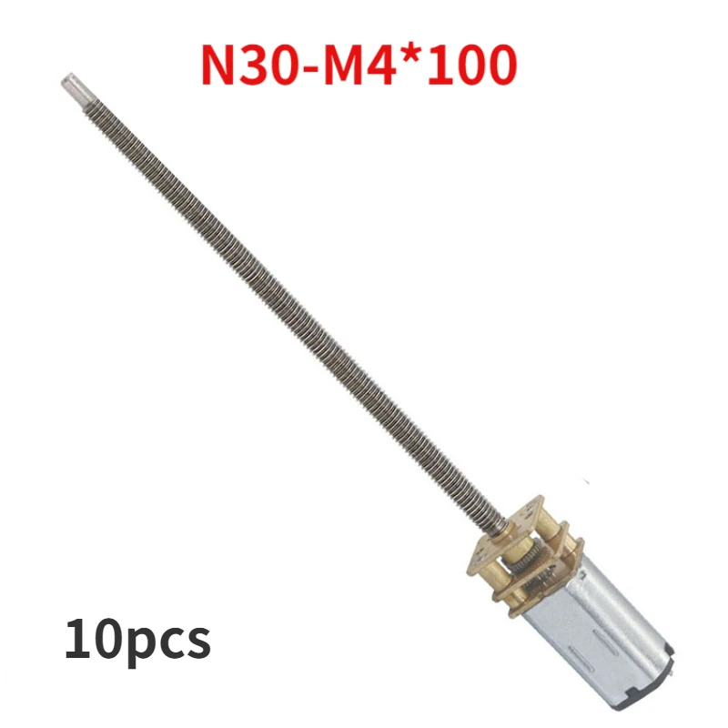 10pcs N30-M4*100 Lead Screw 3/6/12V Micro DC Reducer Gear Motor 15/30/50/60/100/150/200/300/500 RPM