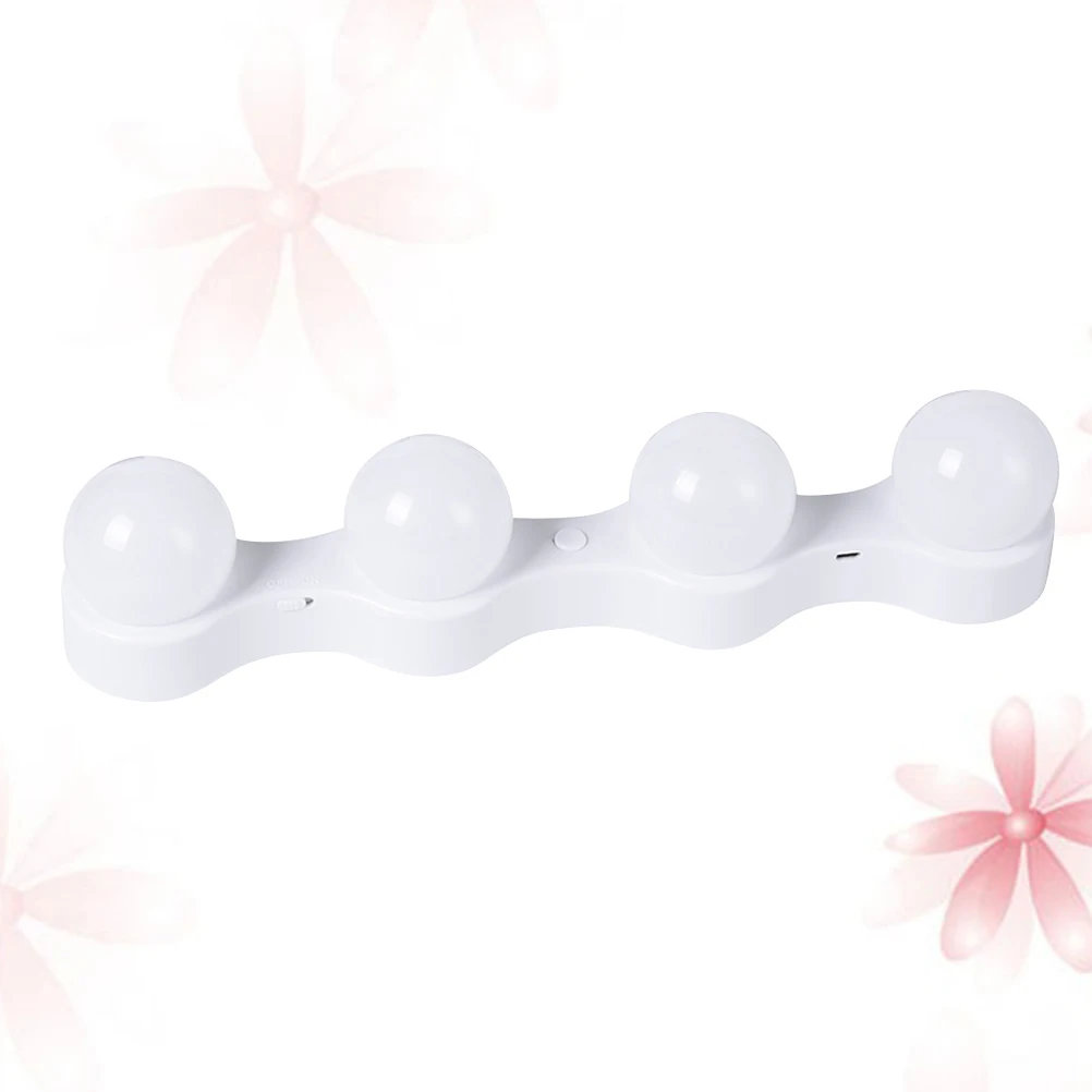 

LED Mirror Light Portable 4 Bulb Makeup Light Suction Cup Vanity Lights Perfect for Home Travel Bathroom Beauty Lighting