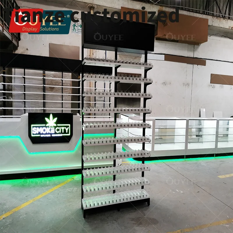 Customized-retail decoration shop shop display furniture counter cabinets smoke shop showcase display rack