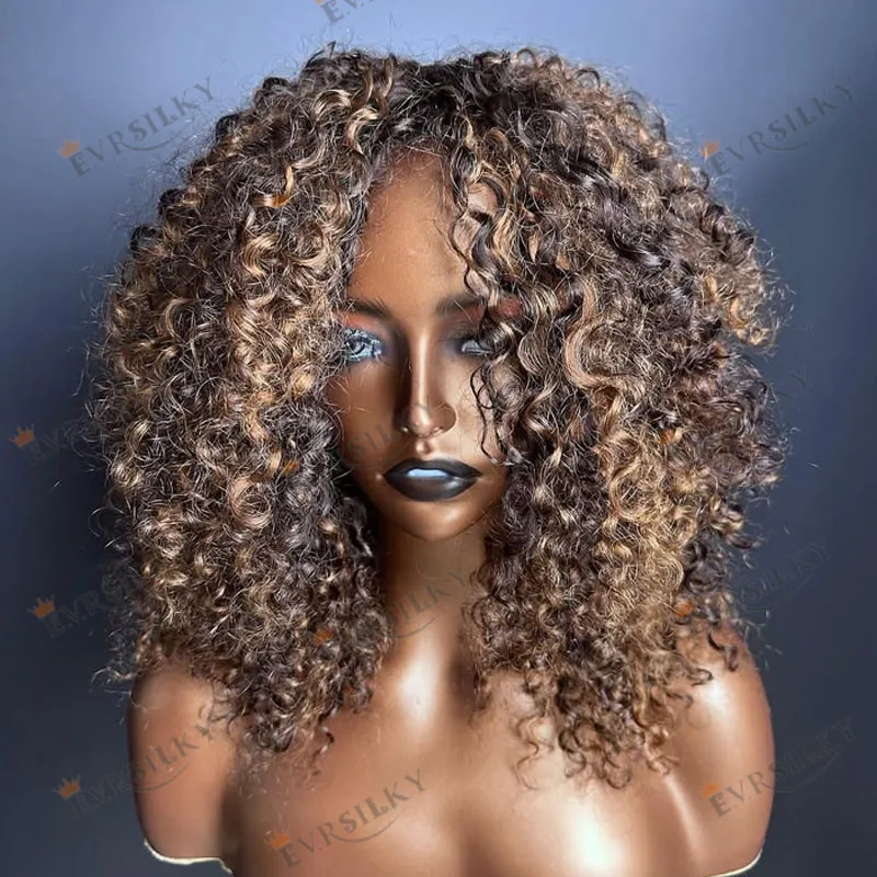 

Jerry Curly Highlight Golden Brown Short Bob 100% Human Hair 13x4 Lace Front Wigs for Black Women Glueless 5x5 HD Lace Wigs Remy