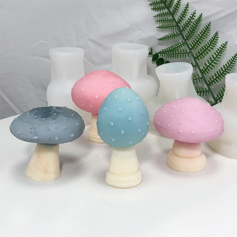 

4 Mushroom Silicone Mold Gypsum form DIY Handmade Aromatherapy Candle Ornaments Handicrafts Soap Mold Hand Gift Making