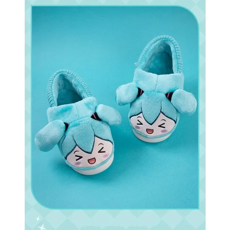 Hatsune Miku anime circostante cartone animato carino peluche pantofole di cotone caldo elastico con vite scarpe casual per la casa e