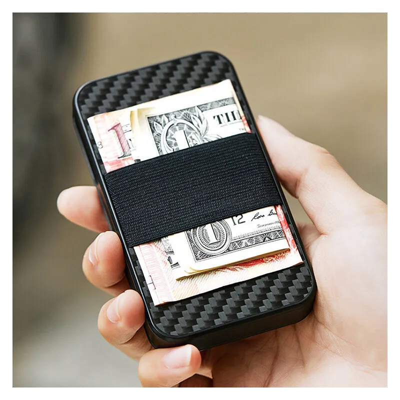 NEW RFID Card Holder Mens Carbon Fiber Minimalist Wallets for Credit Cards Bank Business ID Card Case Cards Boxs Change Holders