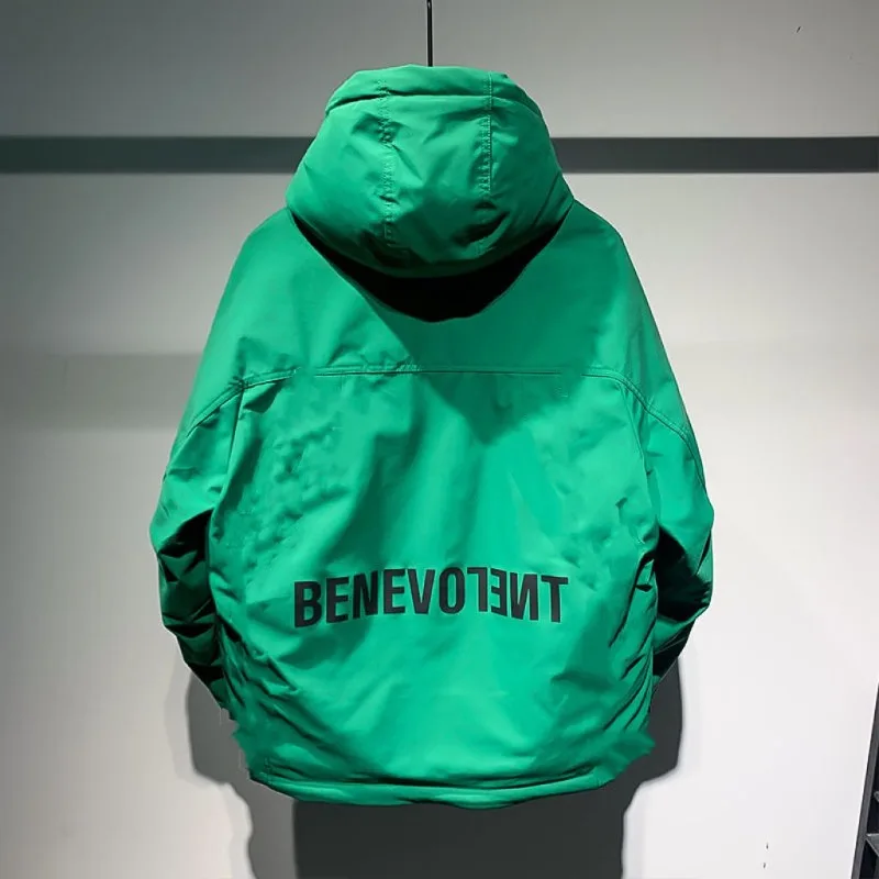 Luxury Winter Men Clothing Hooded Parkas Warm Windproof Coat Cotton-padded Jacket Thick Zip Multi-pocket Outerwear Puffer Jacket