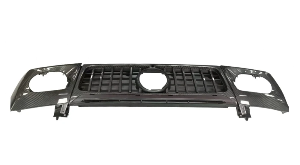 For 2019+ G CLASS W464 G500 G63 G400 Car Facelift Tuning Set Grille + Headlight Covers Center Grill Head Lamp Covers Carbon Blac