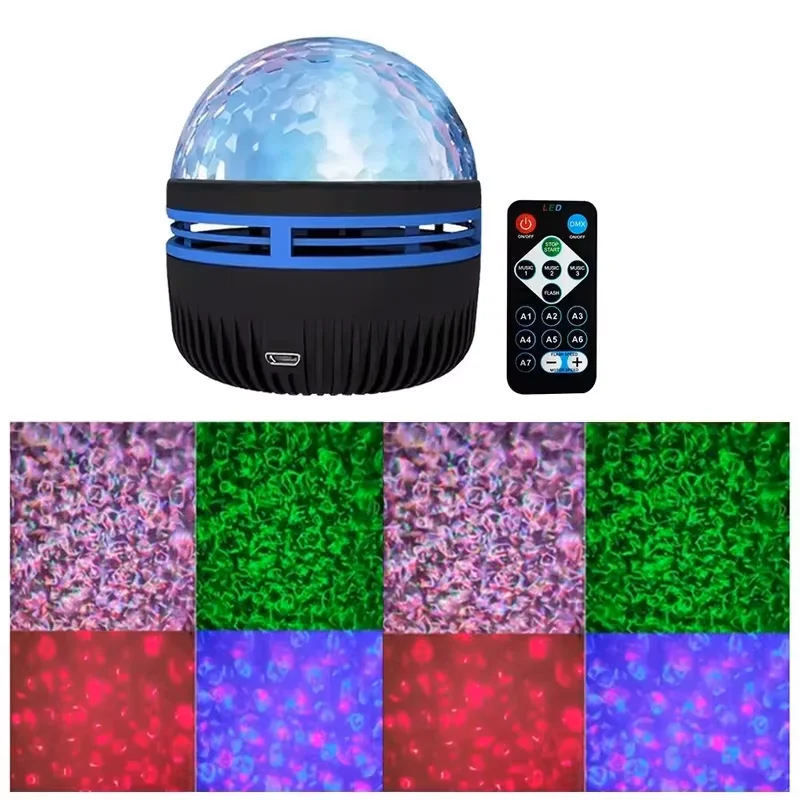 GGbingo Night Light Ripple Projection Rechargeable Remote Control Mini Night Light For LivingRoom Bedroom Decoration