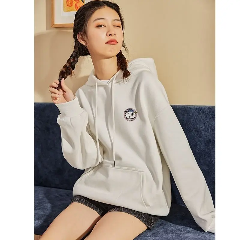 Snoopy sweatshirt women\'s loose Korean style new 2024 autumn and winter plus velvet thickening trendy ins fashion top hooded