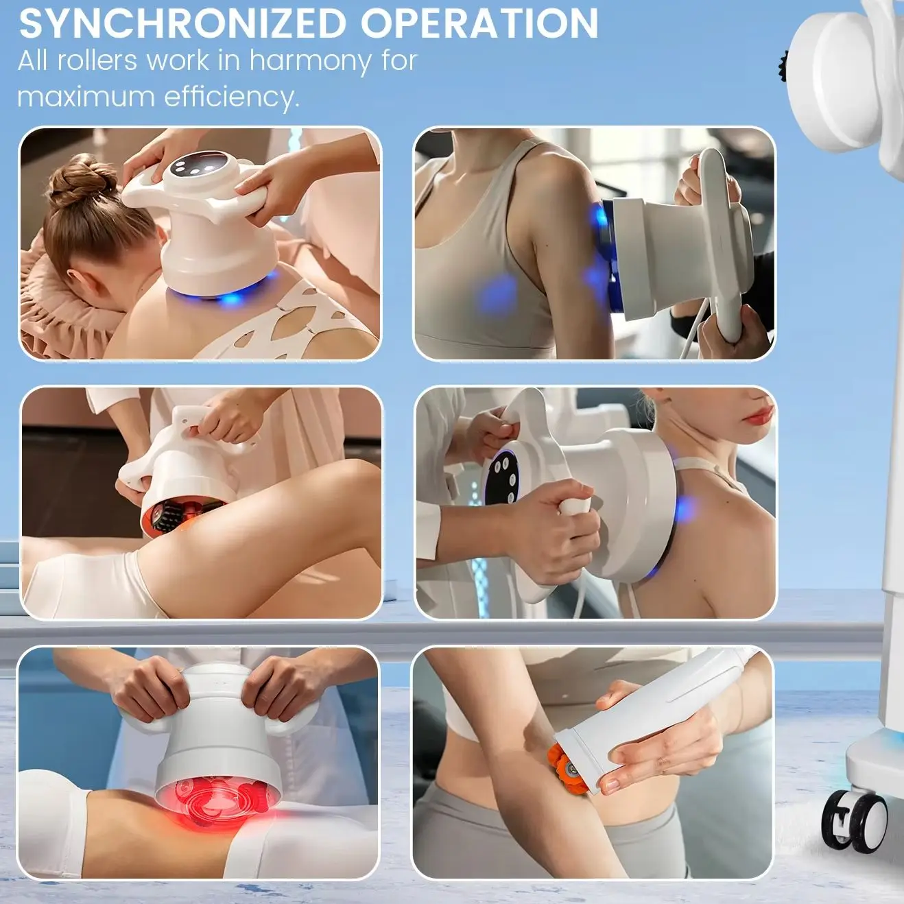 

6 in 1 Multi Function 360 Degree Rotating Roller Massage Device 6 Handles Body Slimming Machine Adjustable Intensity 0 sold byTe