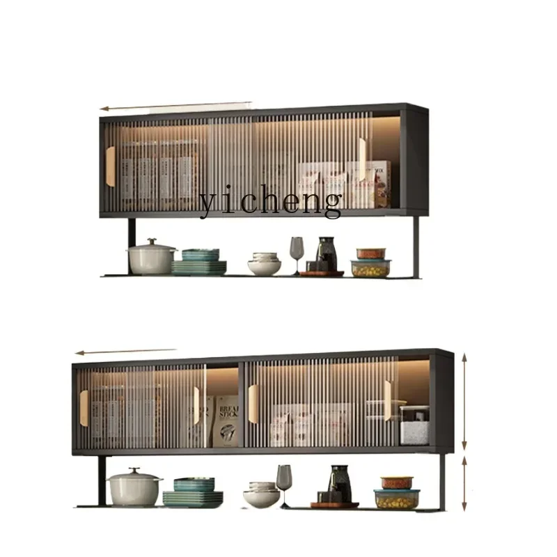 

honeycomb aluminum alloy kitchen hanging cabinet sliding door wall cabinet balcony bathroom wall locker