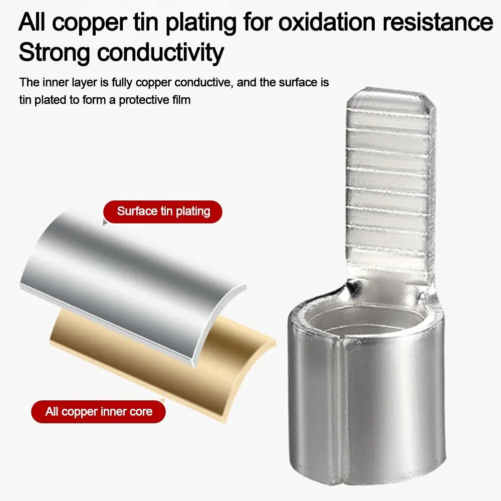 Copper Tin Plated C45 Terminals Copper Solder Joint Pin-Shaped DZ47 Circuit Breaker Plug Cable Wire Lug Electrical image 4