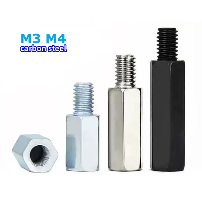 M3 M4 M5 Hex Carbon Steel Male Female Standoff Board Rack Stud Hexagon Threaded Pillar PCB Column Motherboard Spacer Bolt Screw