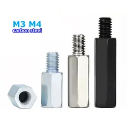 M3 M4 M5 Hex Carbon Steel Male Female Standoff Board Rack Stud Hexagon Threaded Pillar PCB Column Motherboard Spacer Bolt Screw