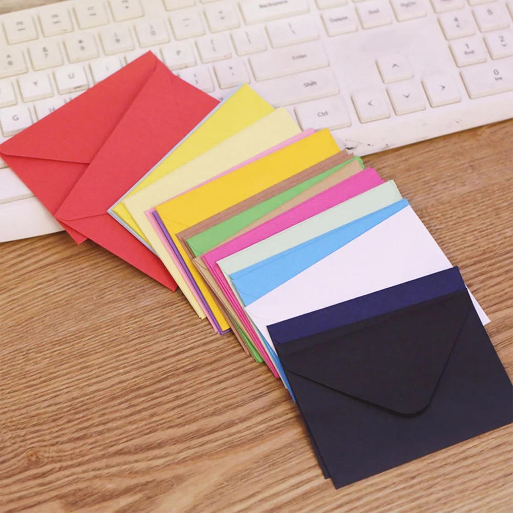 

50 Pcs Colored Small Envelopes Greeting Cards Index Colorful Paper Stationery Cover