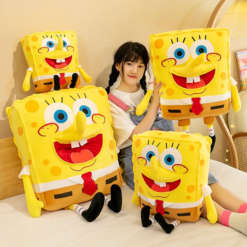 Cartoon Anime Spongebob Schwammkopf Gelb Plüsch Spielzeug Umarmung Kissen Kawaii Gefüllte Komfort Weiche Plüsch Puppe Kinder Geburtstag Geschenk