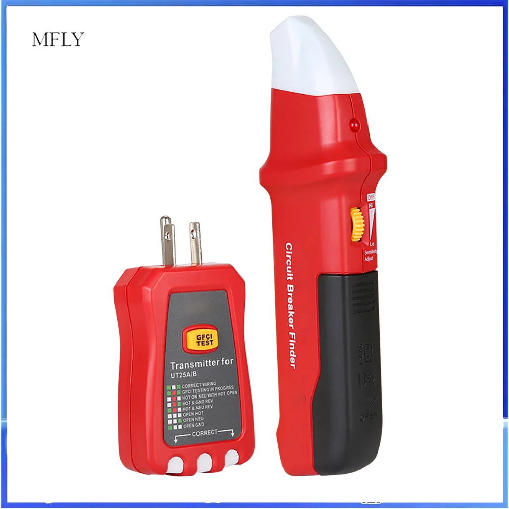 

Circuit Breaker Finder Outlet Tester Battery Powered 90‑120VAC Breaker Tracer with LED Light for Industrial Use