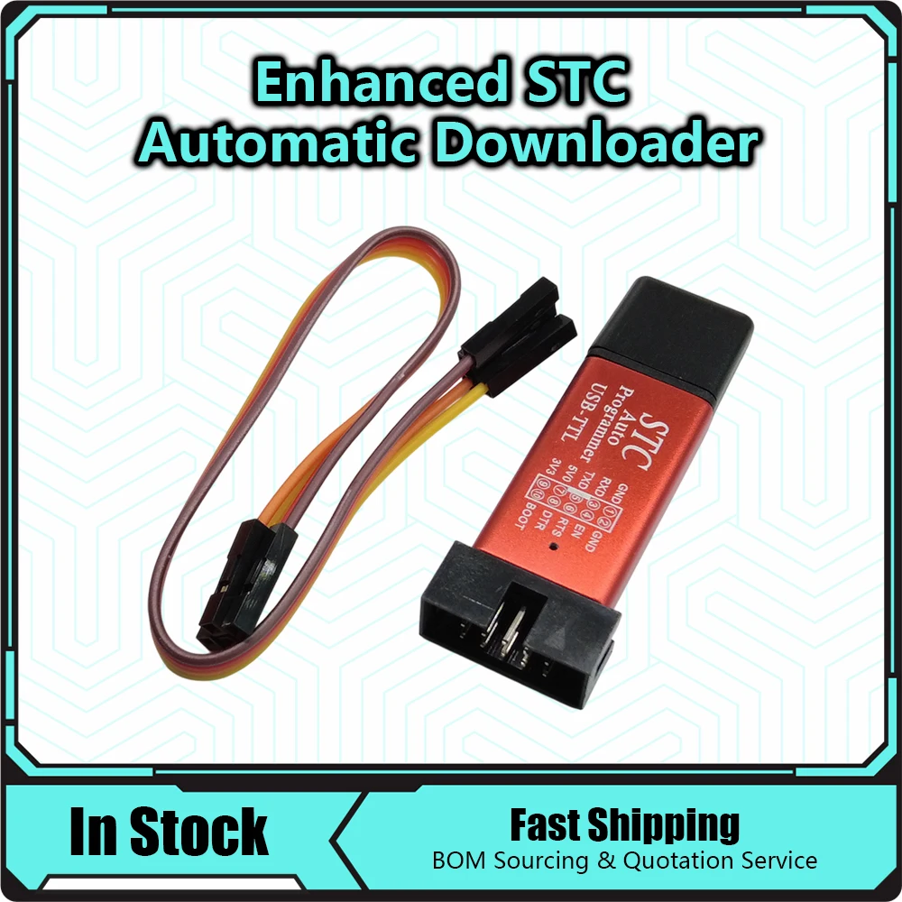 STC 51 MCU  Microcontroller Downloader Auto Programmer / 3.3V 5V Universal / Dual Voltage USB to TTL DownLoad Cable