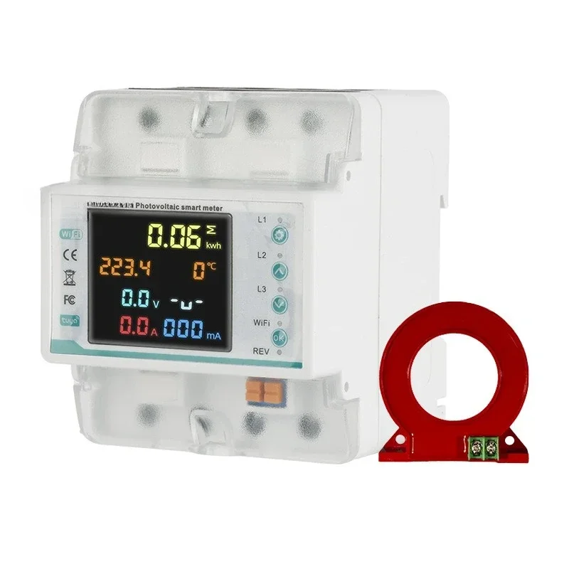 Three-phase four-wire WiFi graffiti smart switch with leakage protection remote centralized control