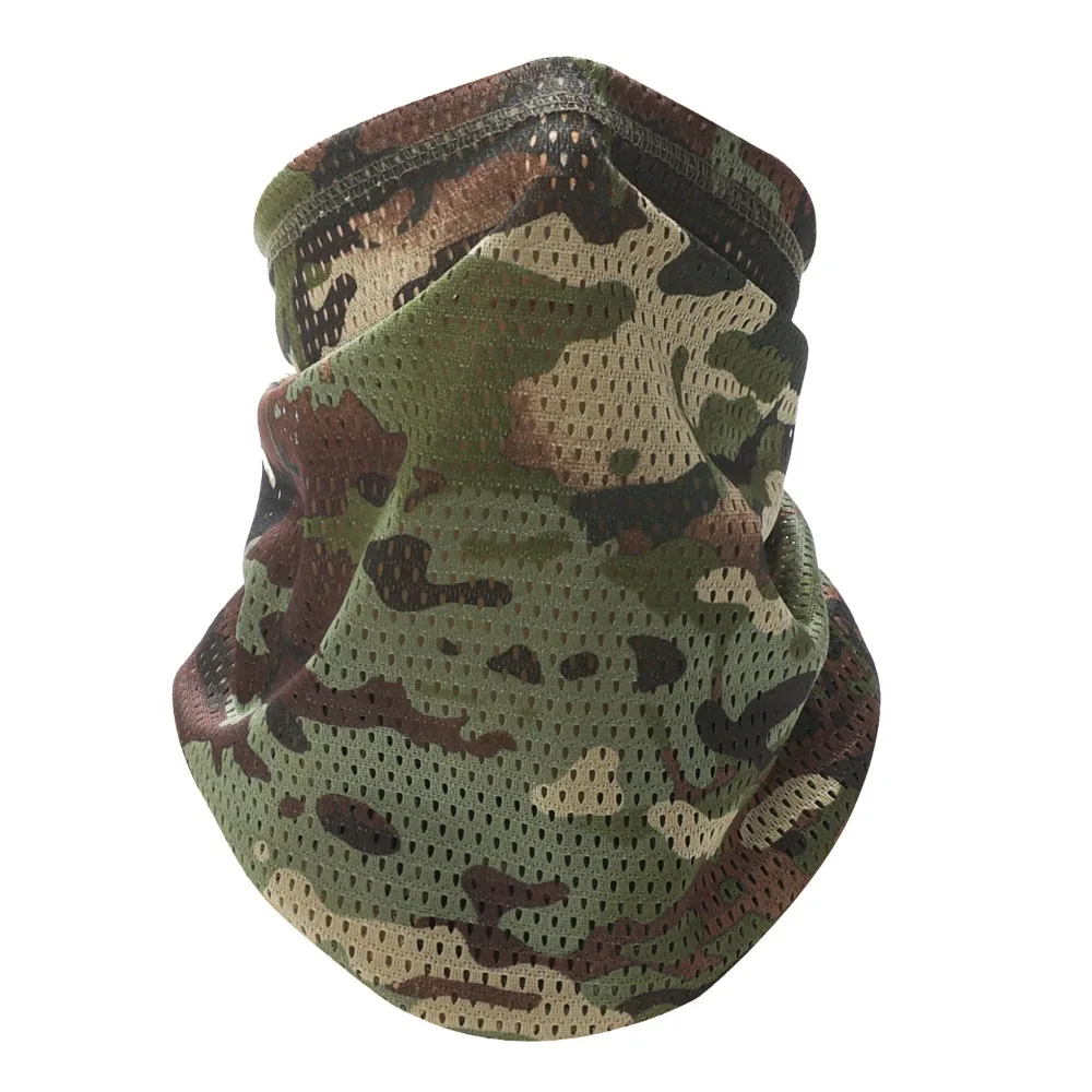 Multi-Functional Large Mesh Holes Face Towel Stretchy Fabric Tube Bandana Quick Dry Moisture Wicking Neckerchief Outdoor Sports