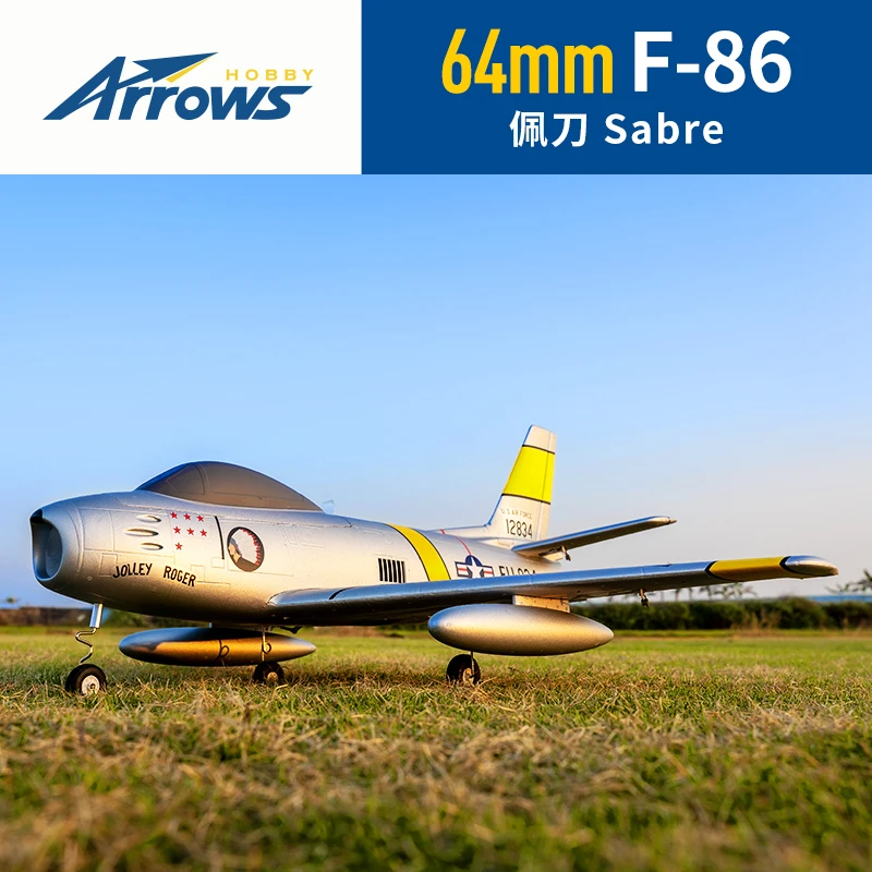 Pfeile F86 64-mm-Kanal-Simulationsmodell, fester Flügel, ferngesteuertes, elektrisch zusammengebautes Hochleistungs-Flugzeugspielzeug für Kampfflugzeuge
