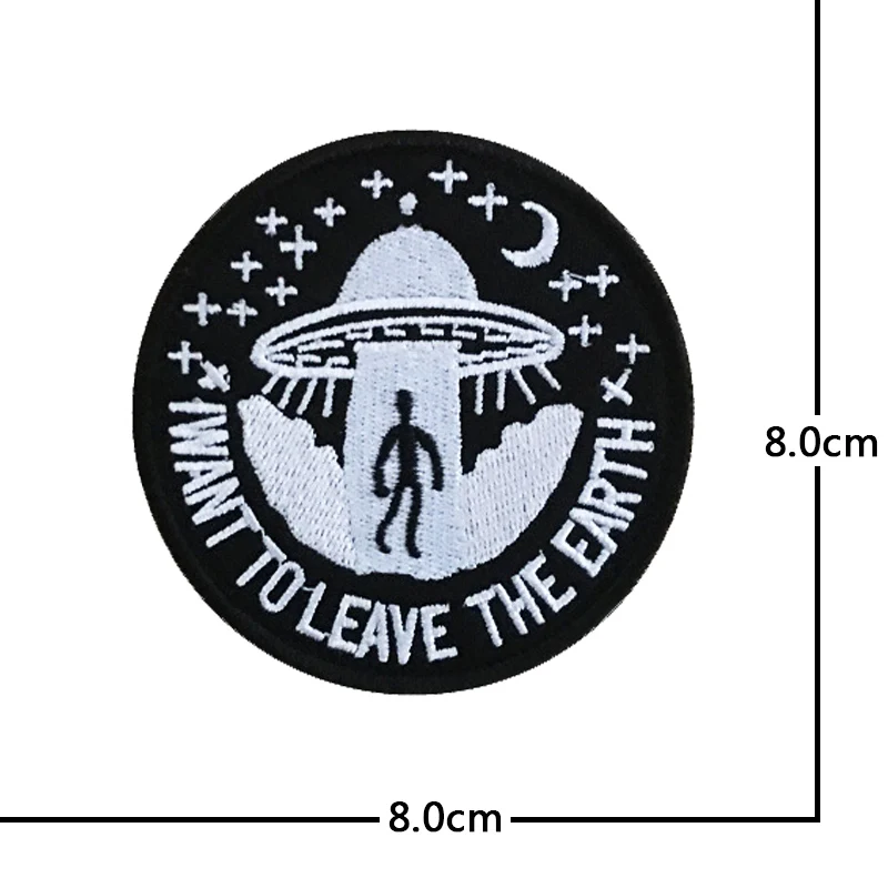 Circular Peace Sign Team Logo Badge Embroidery Hook Loop Outdoor Chapter Patches Military Backpack Bag Stickers Hat Appliques