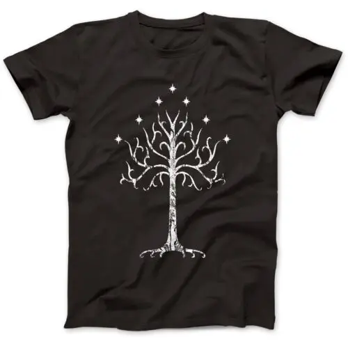 White Tree Of Gondor Tolkien T-Shirt 100% Premium Cotton Mordor Middle Earth