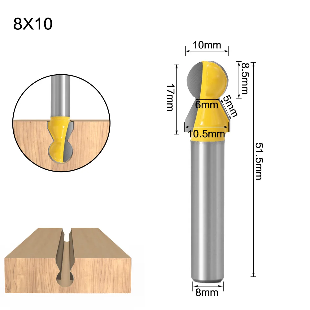 1PC 6MM 6,35 MM 8MM Schaft Router Bit Horizontale Krone Form Bit Professionelle Holzbearbeitung Werkzeug Tür Hobel rechttrekken Cutter