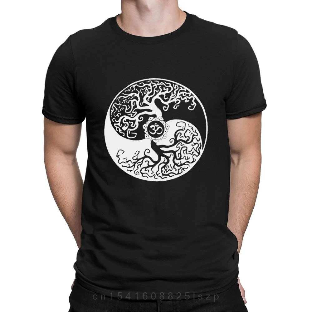 Yoga Om Zen Ying Yang Bonsai Tree Philosophy Shirt T Shirt Spring Design Mens Fashion Men T Shirt Authentic Hiphop Top