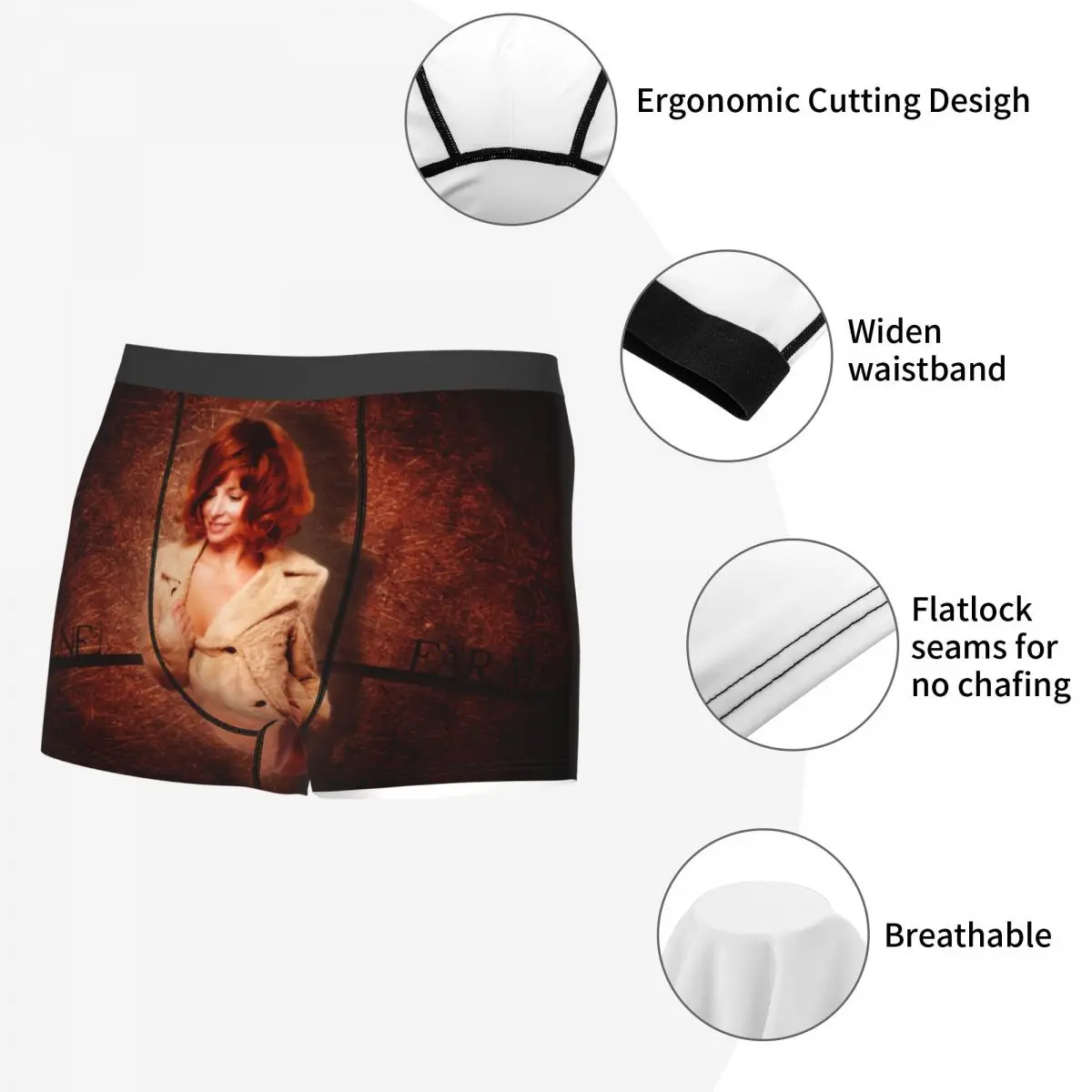 Male Cool Mylene Farmer Underwear French Singer Boxer Briefs Stretch Shorts Panties Underpants