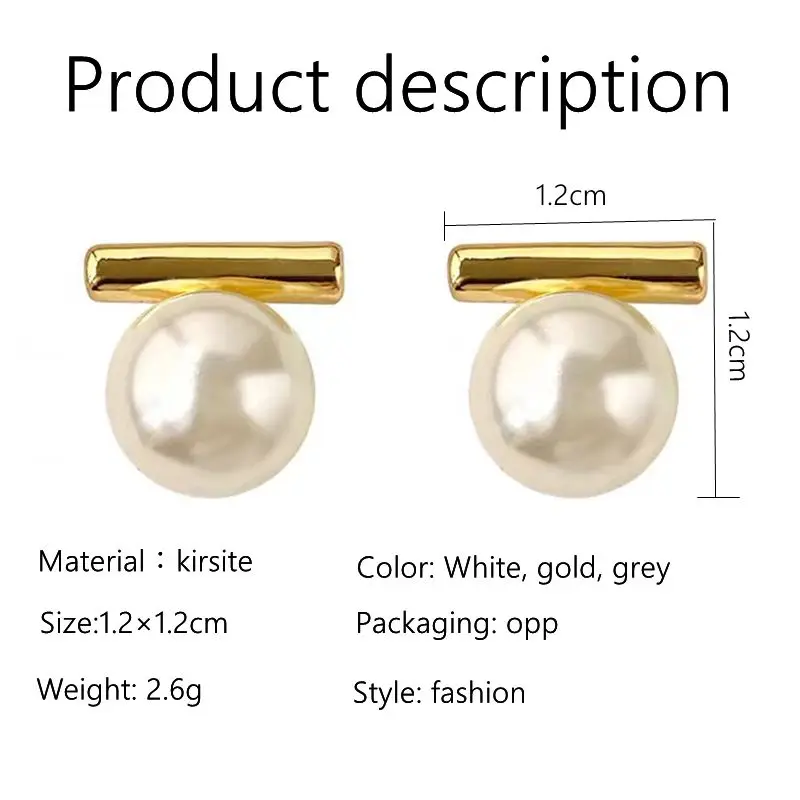French Imitation Pearl Earrings A Word Metal Studs Retro Simple Temperament Earrings Ins Cold Ear High End Sense Niche Design image 6