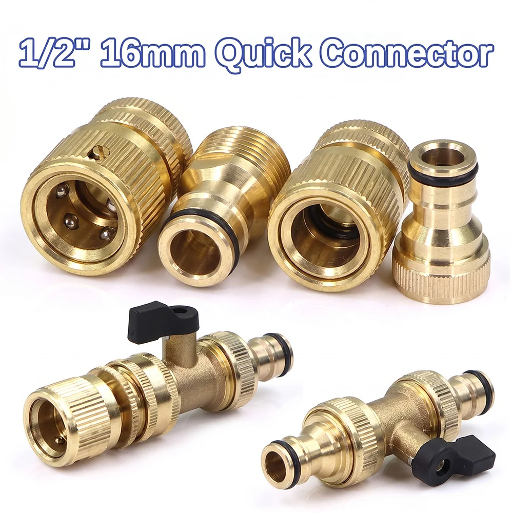 3/4 Zoll Messing-Kugelventil-Schlauchadapter 16mm Schnellkupplung für Bewässerungsschläuche, Verlängerung, Absperrventil, Gartenbewässerungsarmatur – Detail 7