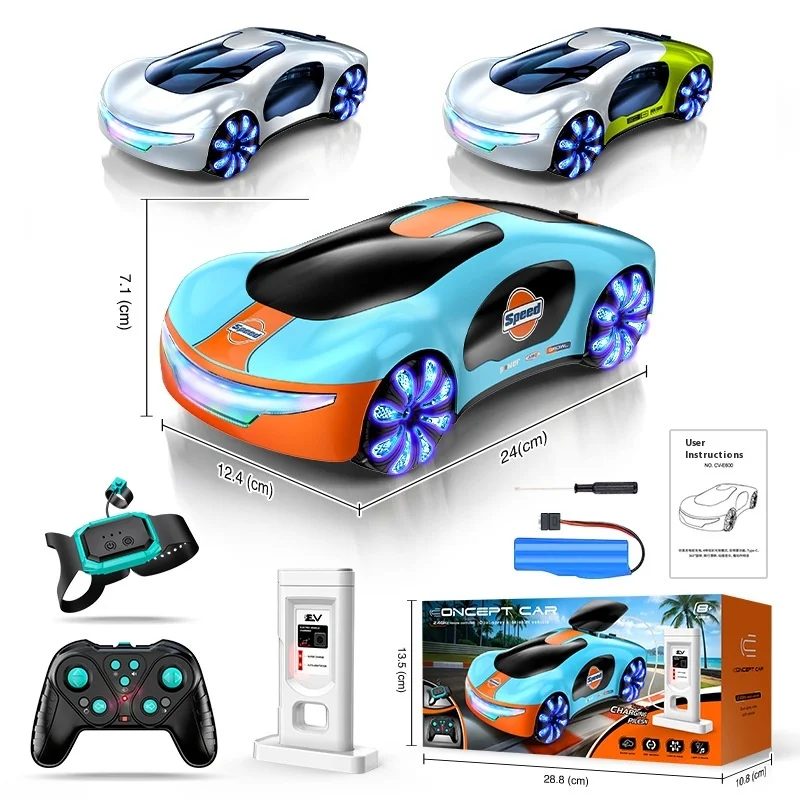 Ev nouvelle énergie dérive télécommande voiture double pulvérisation musique course cheval lampe cascadeur voiture geste détection télécommande jouet
