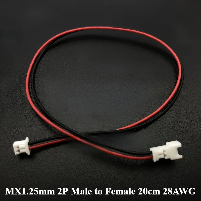 JST MX1.25 MX 1.25mm 와이어 케이블 커넥터, 1.25mm 피치 플러그, 20cm 와이어 길이 28AWG, 2 핀, 3 핀, 4 핀, 5/6 핀, 로트당 5 개, 10 개, 30 개, 50 개