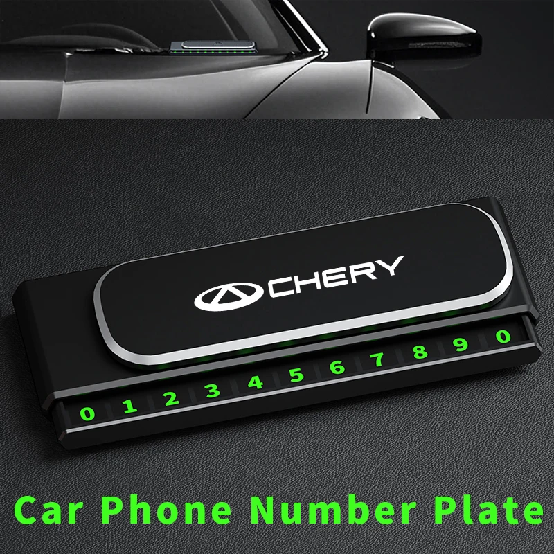 

Car Temporary Parking Card Phone Number For Chery Vehicle-mounted phone number plate Luminous Telephone Number Plate Accessories