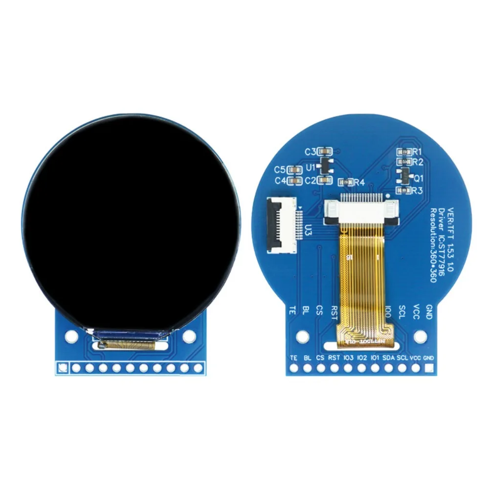1.5 inch 1.28inch TFT IPS Screen 11Pin SPI Interface 240x240 360x360 Resolution LCD Display Module RGB Color Display Module