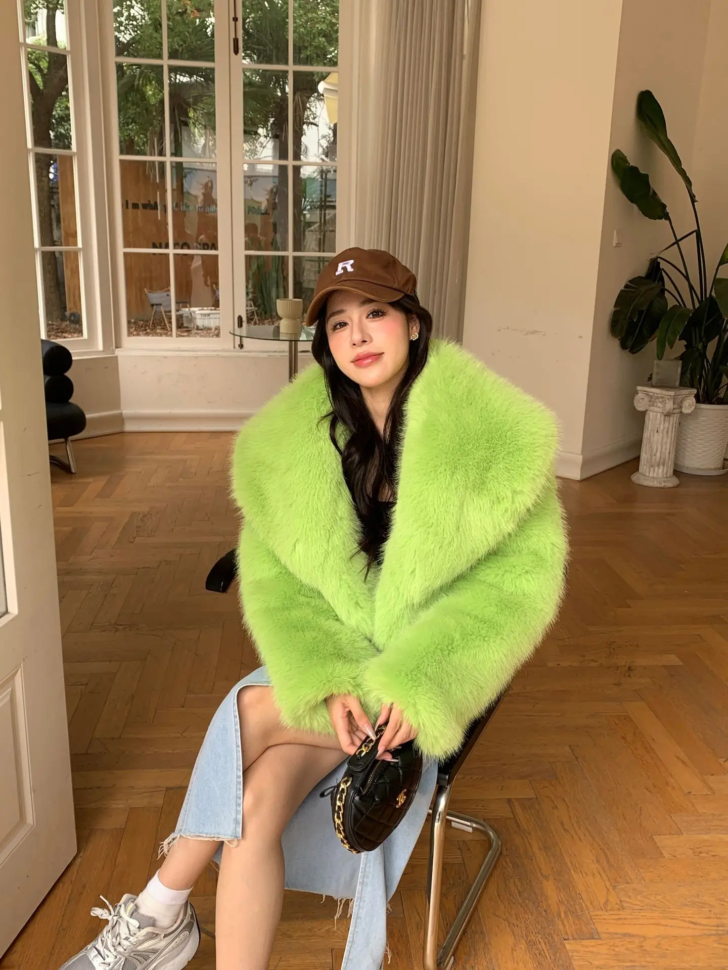 Faux Fur Coats Women Short Jackets Full Sleeve Coat Thick Warm Y2k Streetwear Jacket Work Solid Outerwear Autumn Winter 2025