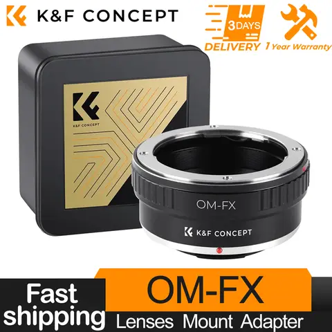 K&F Concept OM-FX Lens Mount Adapter for Olympus OM Lens to Fujifilm X Series Camera Body for Fuji X-A1 X-A2 X-A3 X-Pro1 X-Pro2