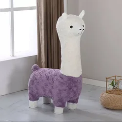 Taburetes creativos de alpaca, taburetes de animales de lujo ligeros, adornos hechos a mano para niños de piso a techo