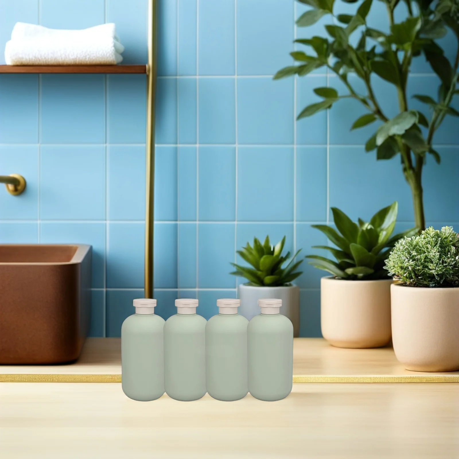 

4Pcs Shampoo Dispenser Bottles Refillable Portable Empty Lotion Bottles with Lids Travel Home Use Reusable Shampoo Containers