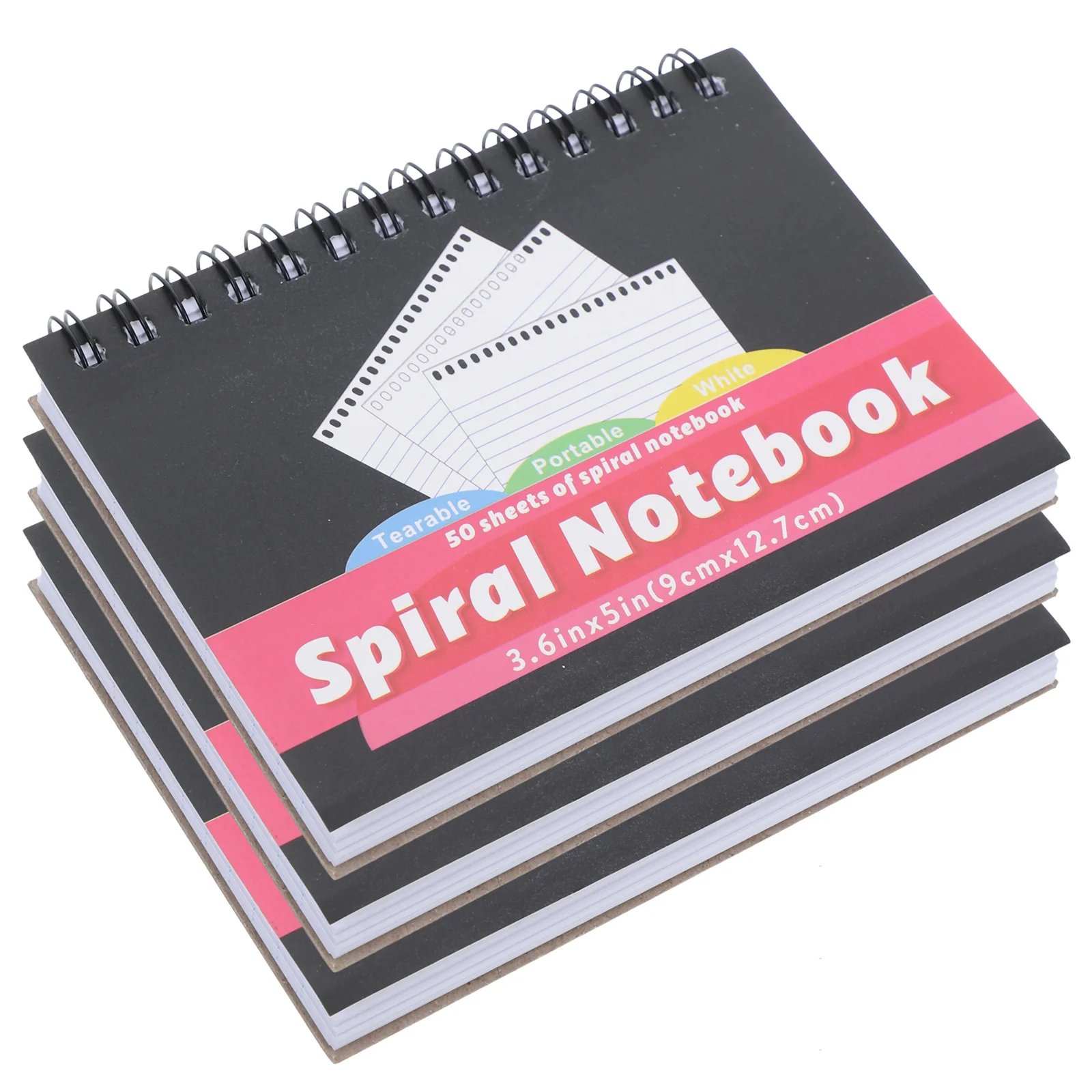 3 Stück niedliche Mini-Notizblöcke, kleine Spiral-Notizbücher für Taschenjournaling, glatte Schreibfläche, 50 Seiten, breit liniertes Notizbuch
