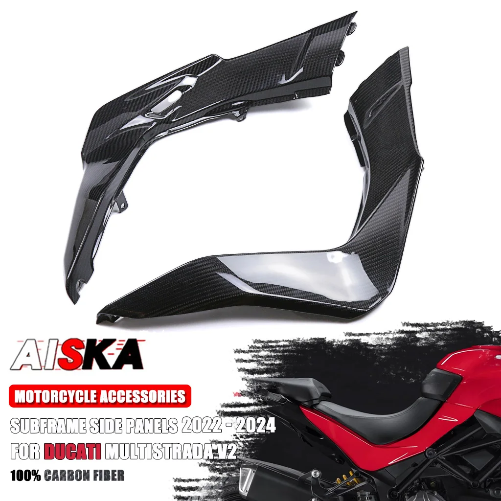 

For DUCATI Multistrada V2 2022 2023 2024 100% Carbon Fiber Subframe Side Panels Rider Seat Side Panels Motorcycle Fairings Parts