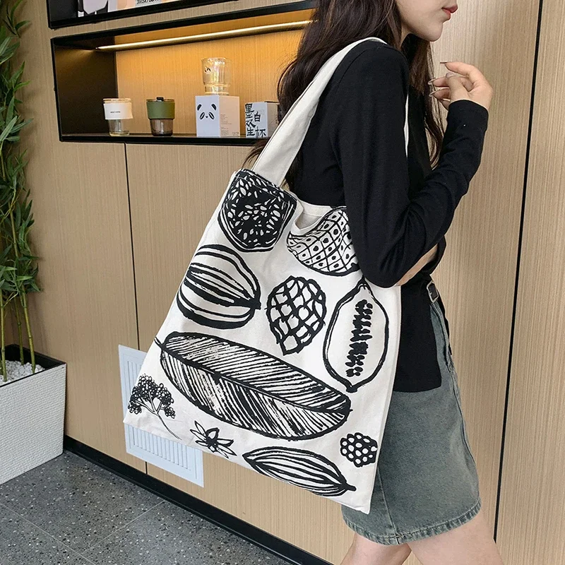 

Casual Bag for Women High Quality Canvas Handbag Simple Book Classic Ladies Portable Shopping Solid Large Capacity Bag Female