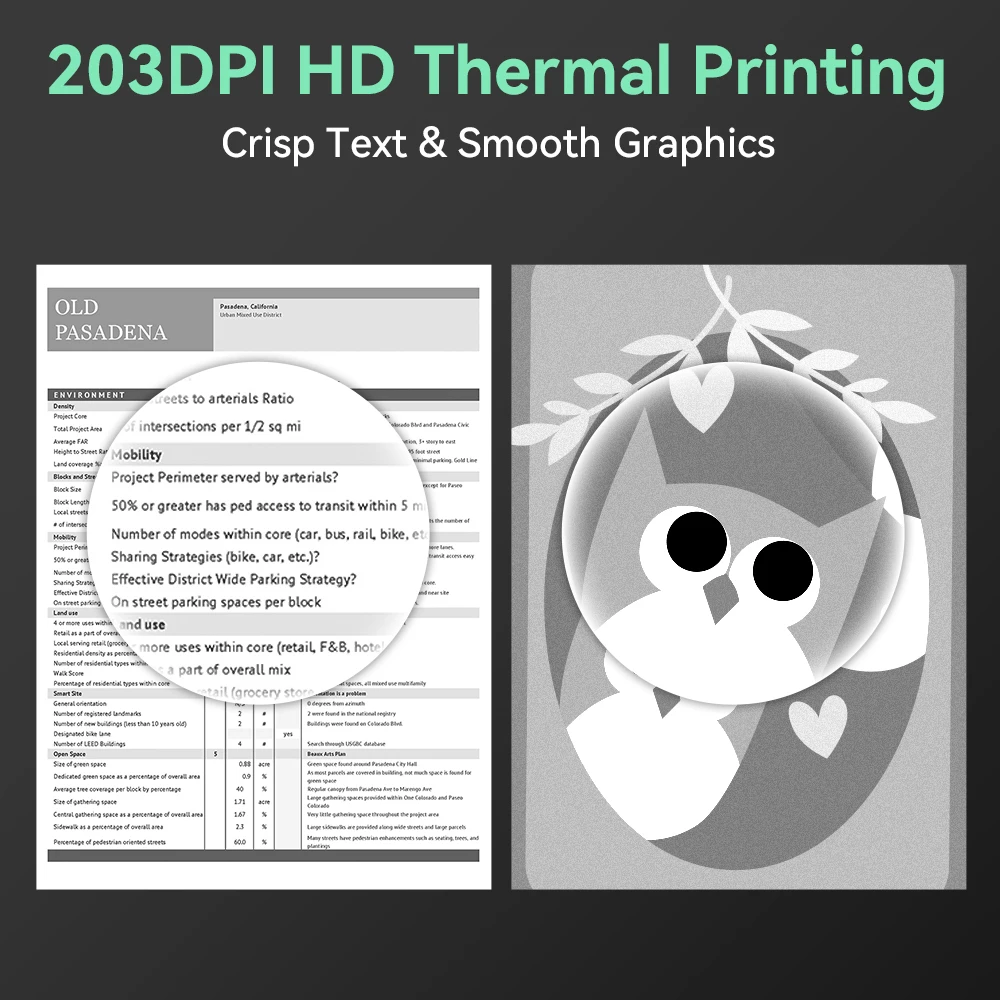 طابعة Phomemo M08F الحرارية اللاسلكية A4 بلوتوث، صانع الملصقات المحمول لشحن المكاتب المنزلية، متوافق مع جهاز iOS Android PC #4