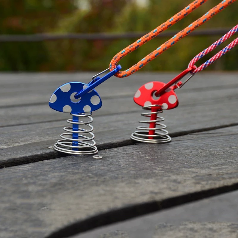 Cogumelo deck âncora estacas tenda estacas primavera vento corda fivela acampamento toldo âncora tenda ganchos fixo prego deck peg