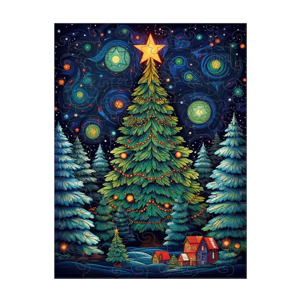 

Деревянный пазл, Рождественская кабина снежной елки, персонализированный 3D пазл, подарки для взрослых и детей, Обучающие игрушки, семейная интерактивная игра