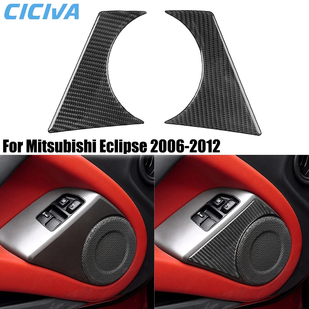 

For Mitsubishi Eclipse 2006-2012 Carbon Fiber Door Speaker Horn Decorative Car Accessories Interior Cover Sticker Auto Trim