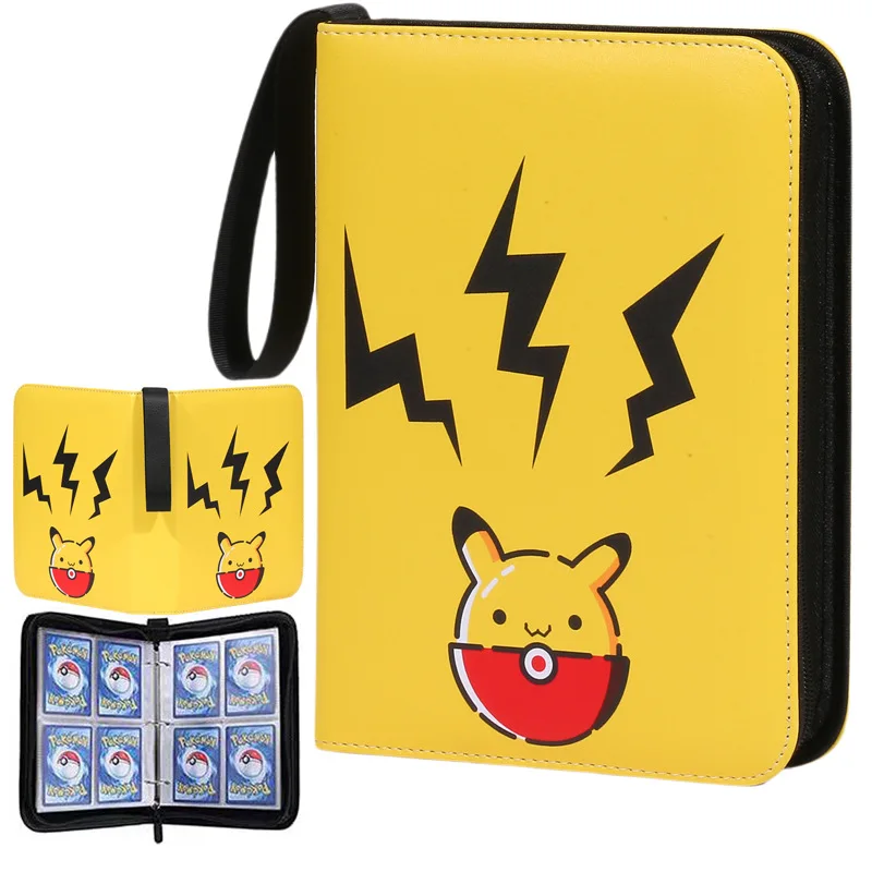New 400pcs Pokemones Card Collection Album Binder Card Album Collection Book Cartoon Pu Zipper Photo Album File Peripheral Toy