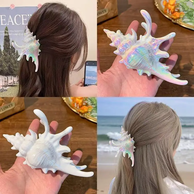 

1 Pcs Ladies' Hair Claws Conch Cute Sweet Fashionable Personalized Versatile Hair Grabs High Quality Hair Accessories For Girl