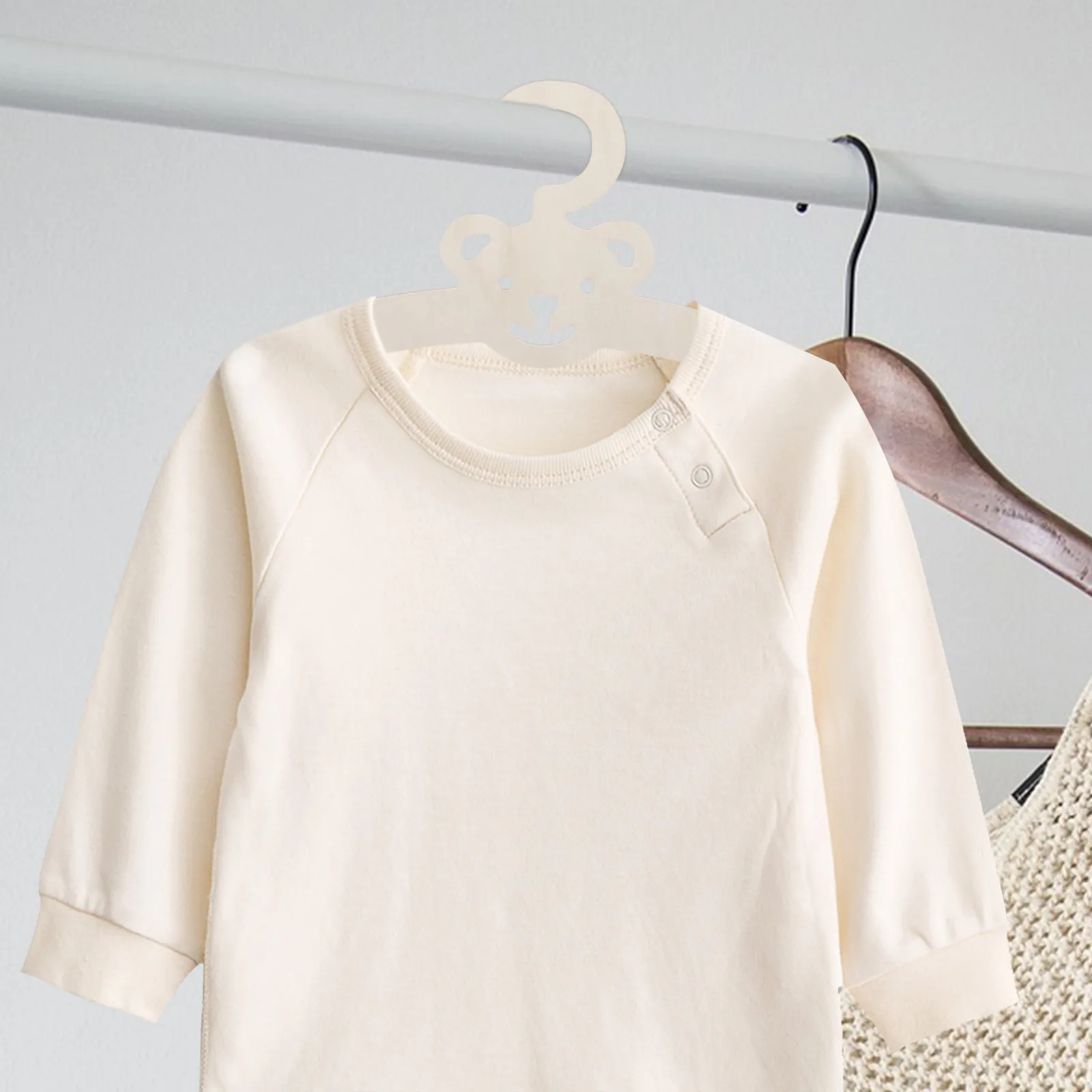 5Pcs Wooden Hangers Non Slip Clothes Rack Adjustable Small Hangers for Closet Organizers
