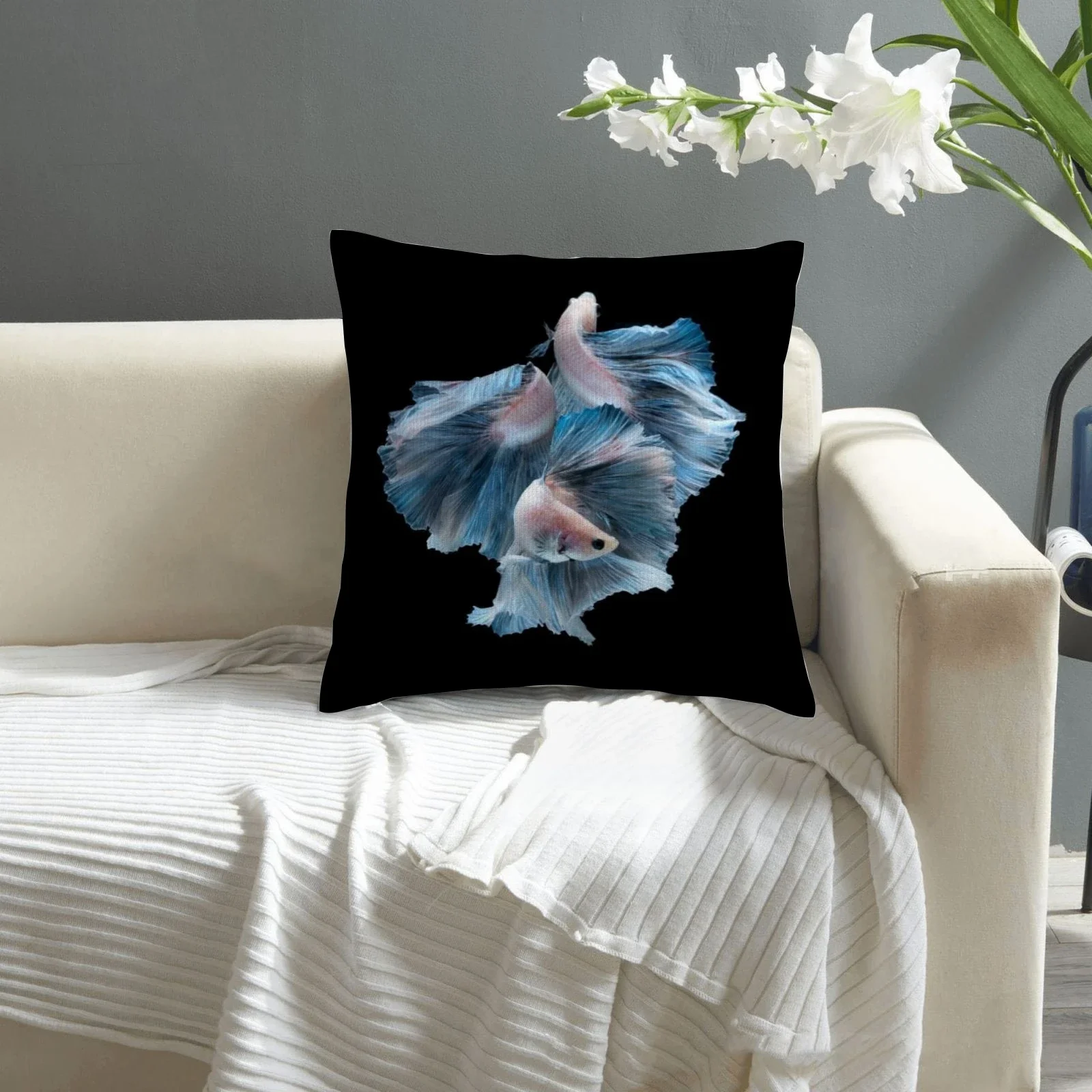 Betta Goldfish Printed Pillowcase Pattern Home Sofa Cover Farmhouse Home Decoration Pillowcase Custom