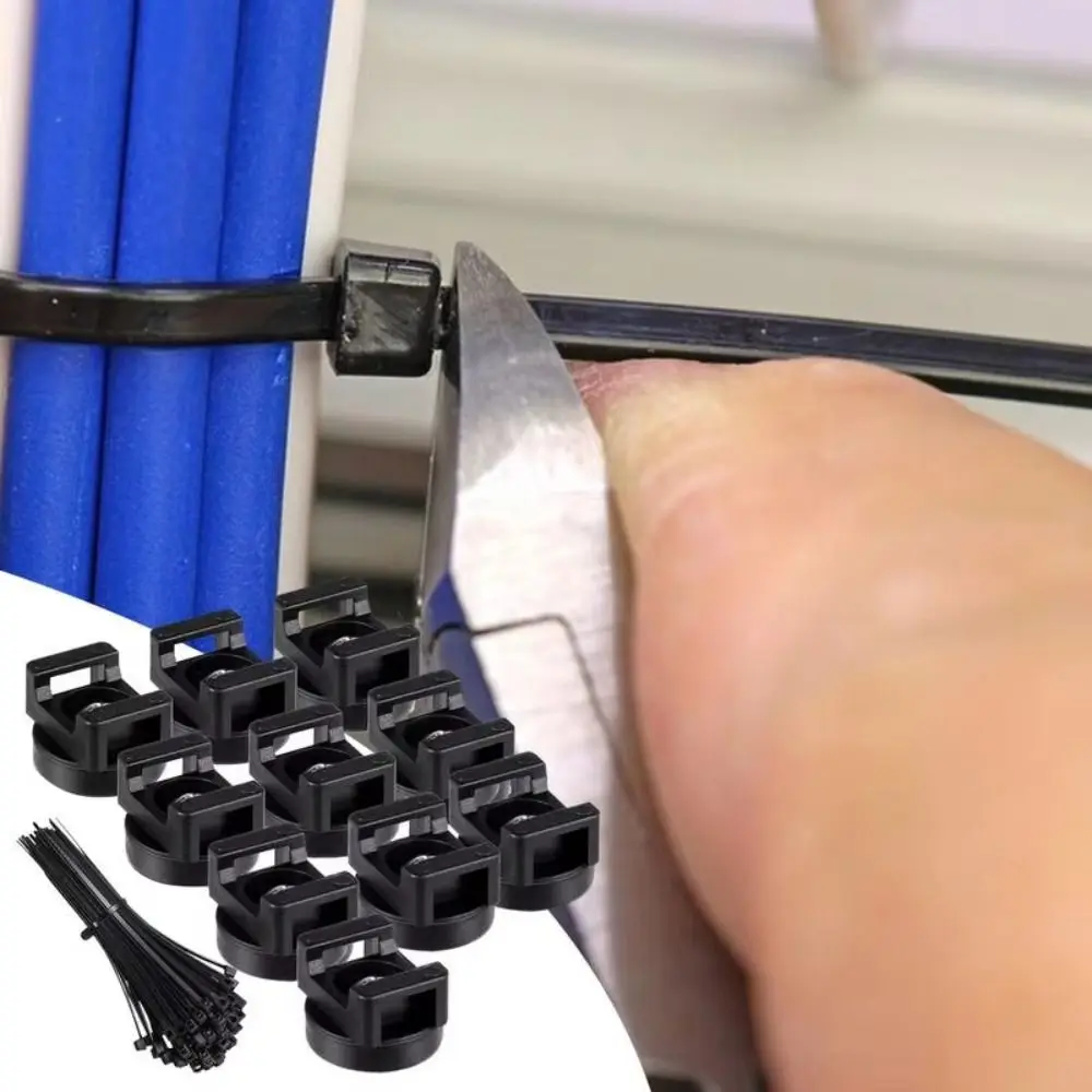

Quick Fix Magnetic Zip Tie Cable Organizer Strap Clamp Self-locking Cable Tie Buckle Wear-resistant Adjustable